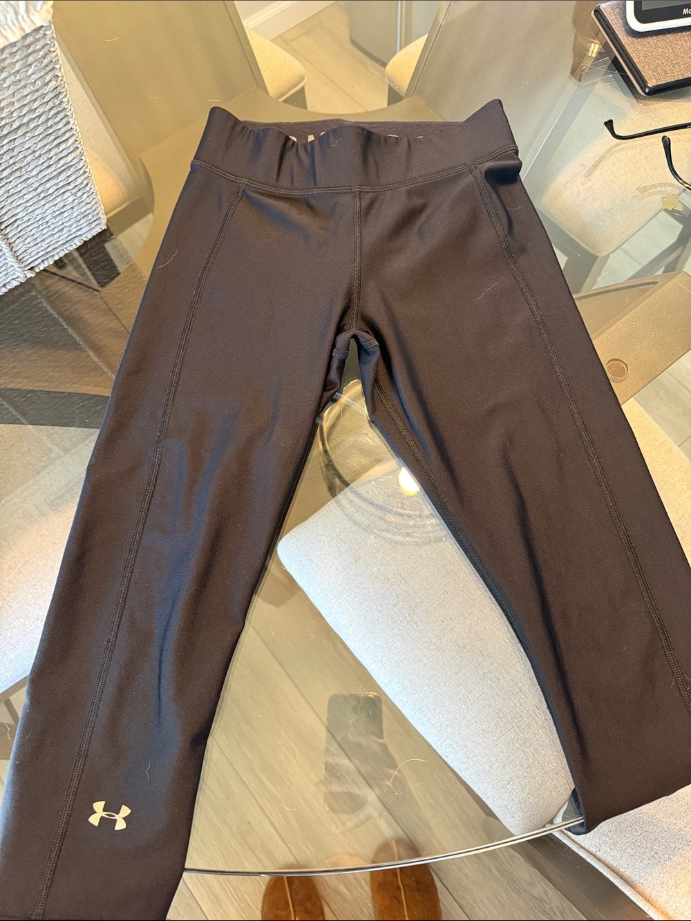 Under Armour Black womens Capri Leggings with Reflective Logo